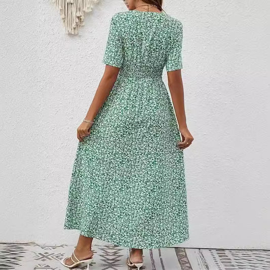 Elegant V-Neck Split Dress by Elizabeth Ainsley