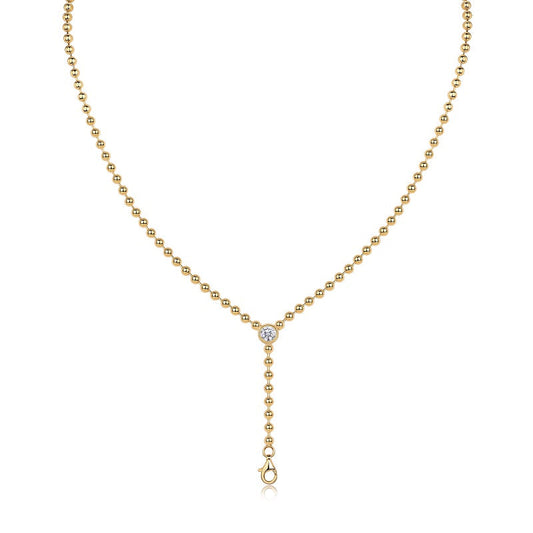 Timeless Beaded Necklace with Brilliant Gemstone Accent