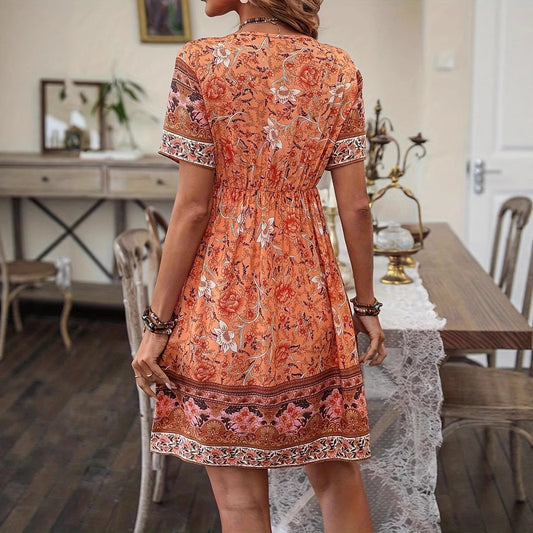 Boho Floral Elizabeth Ainsley Summer A-Line Dress