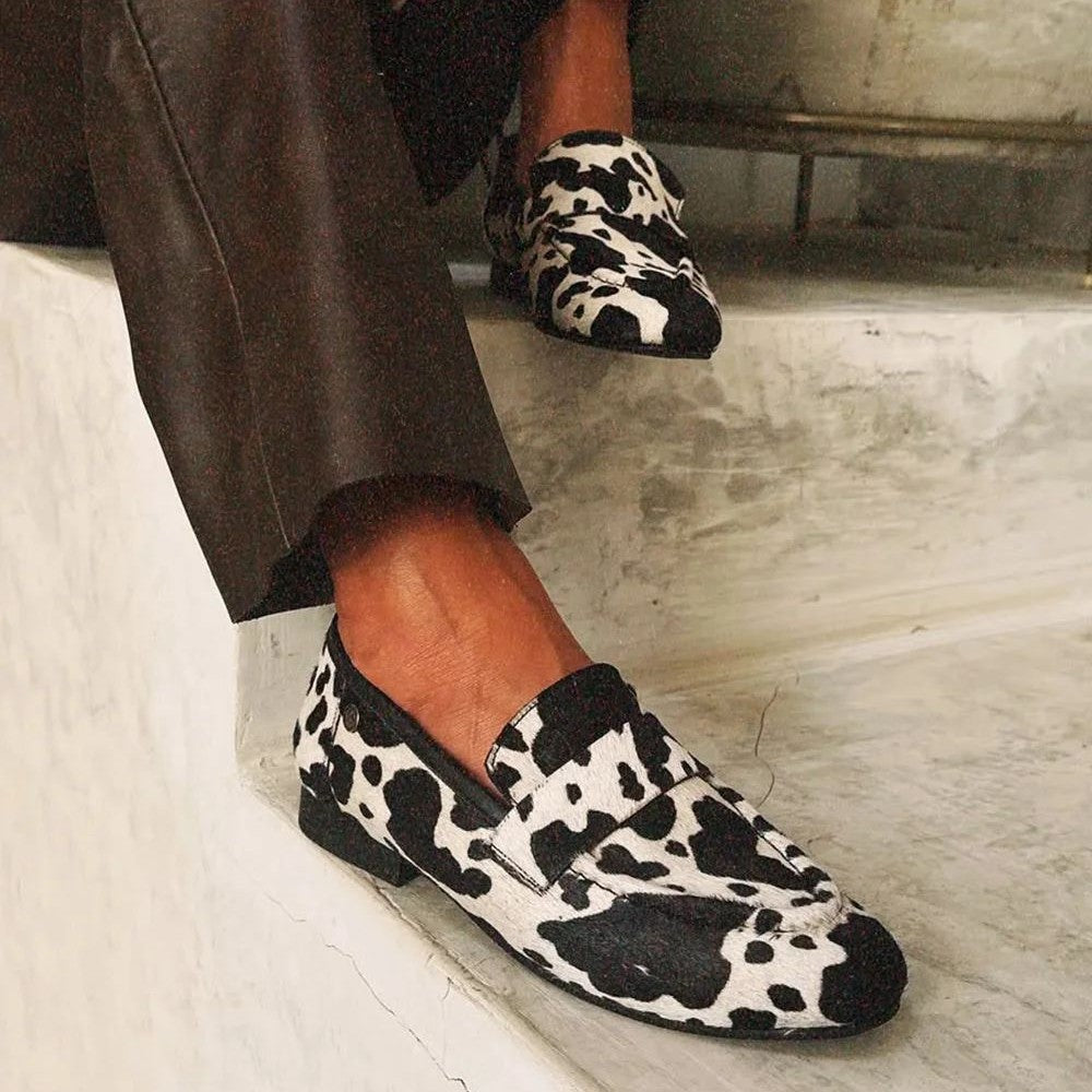 Cowprint Round-Toe Plus Shoes by Elizabeth Ainsley