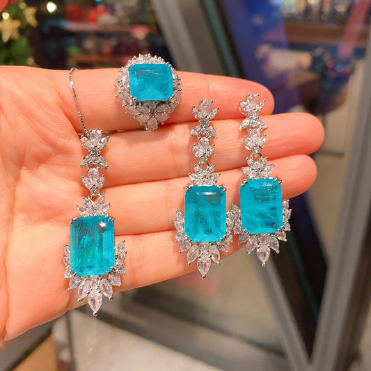 Luxury Blue Crystal Jewelry