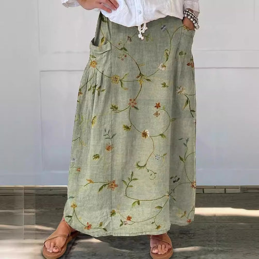 Retro Floral Elizabeth Ainsley Everyday Pocket Skirt