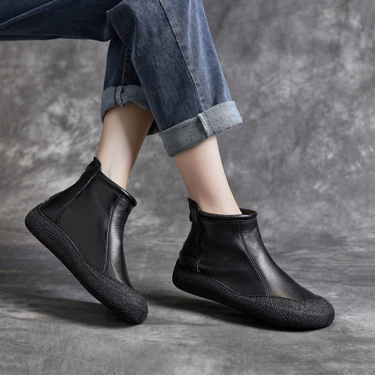 Elizabeth Ainsley Cowhide Ankle Boots - Supportive Comfort