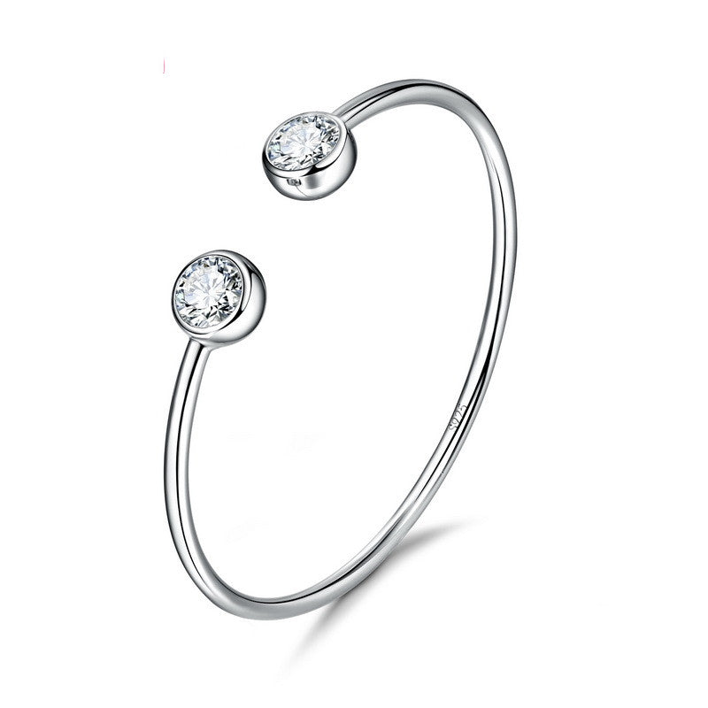 Open Cuff Bracelet with Dual Stone End Detail