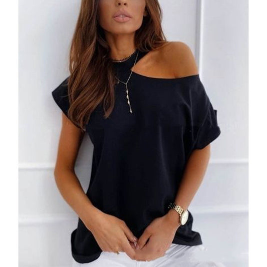 Chic Solid Short Sleeve Tee by Elizabeth Ainsley