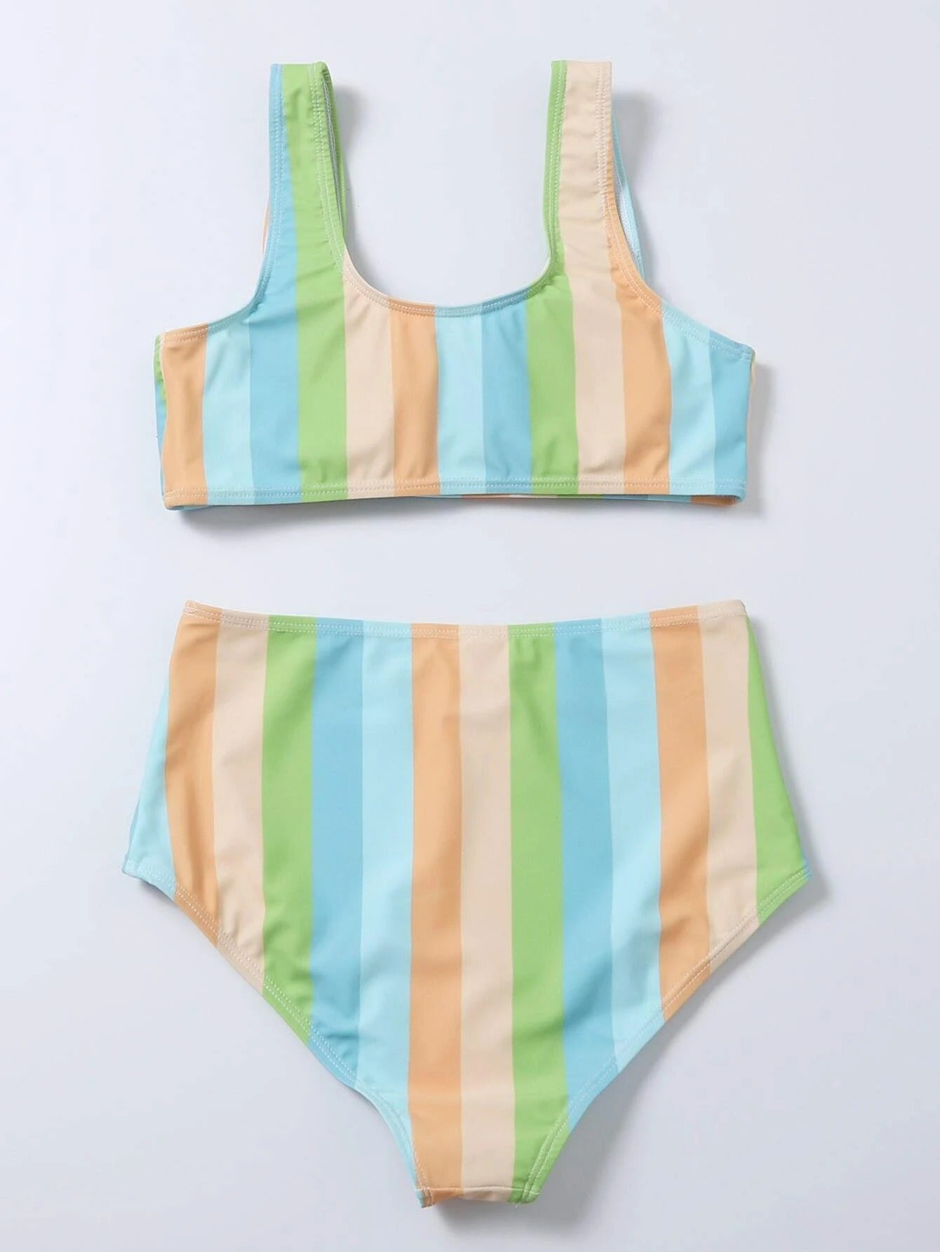 Vibrant Striped High Waist Bikini by Elizabeth Ainsley