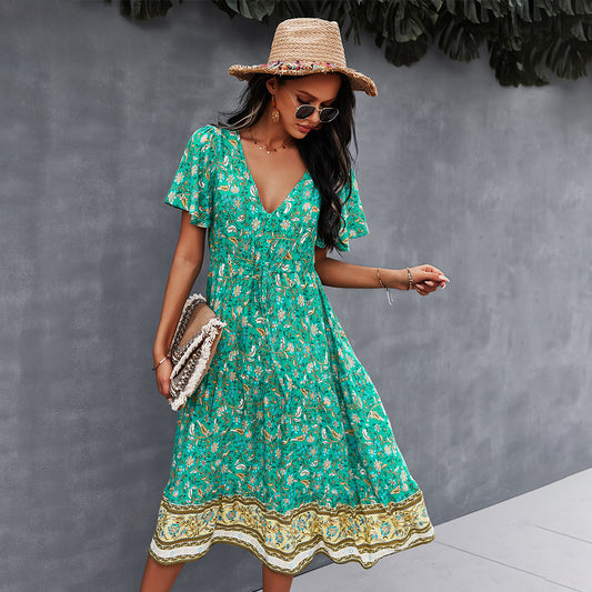 Vibrant Boho Floral Dress by Elizabeth Ainsley