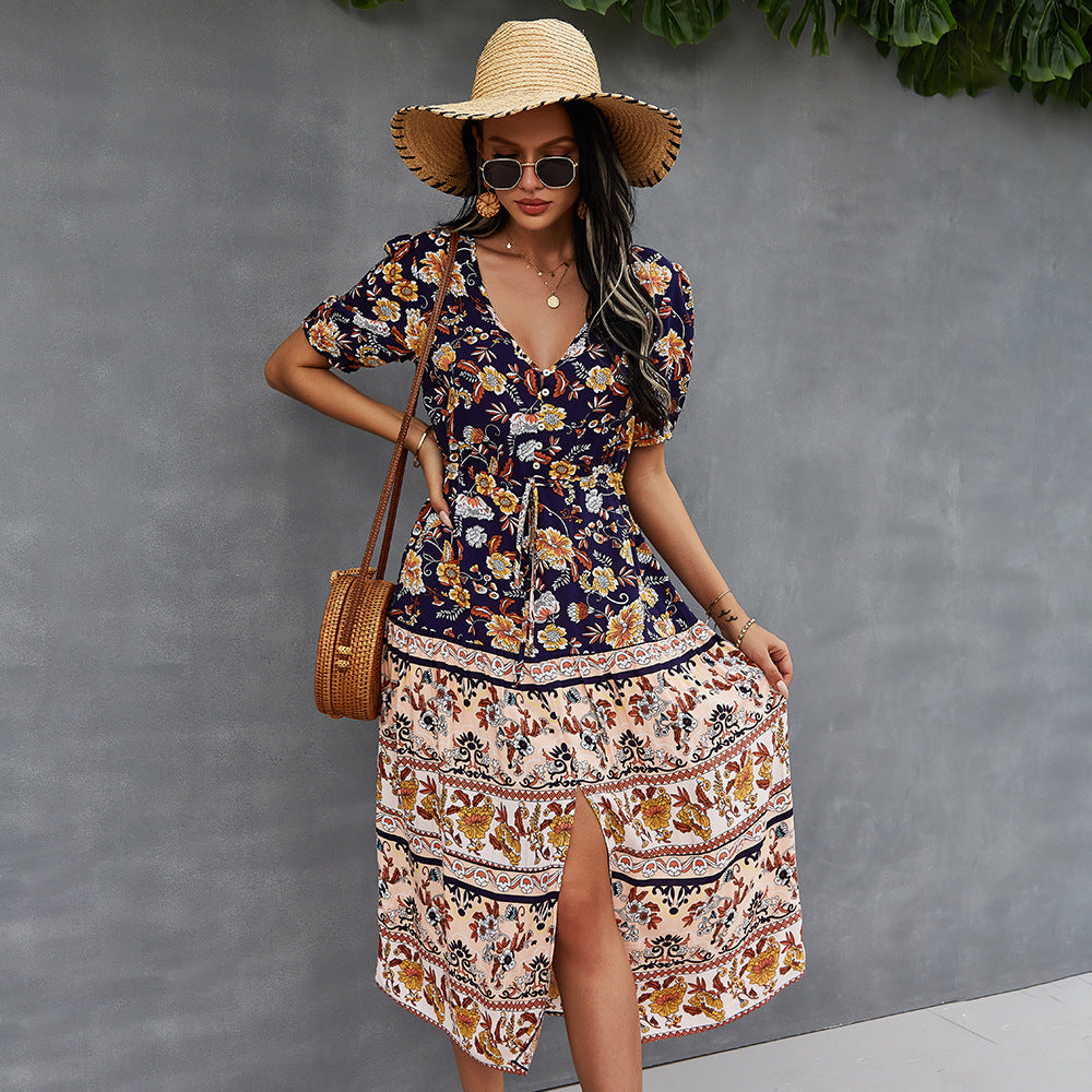 Boho Floral Printed Dress Elizabeth Ainsley Summer Style