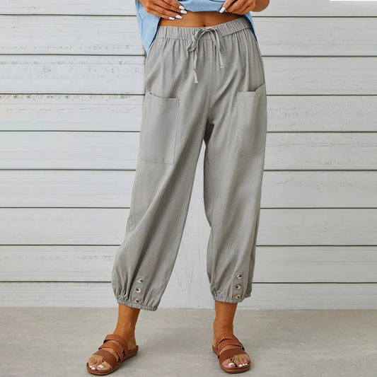 Relaxed Cotton Linen Pants Elizabeth Ainsley