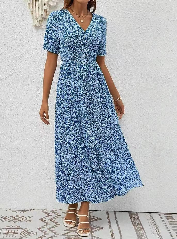 Elegant V-Neck Split Dress by Elizabeth Ainsley