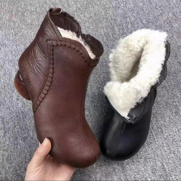 Elizabeth Ainsley Winter Boots - Fleece Lined, Anti-Slip Heel