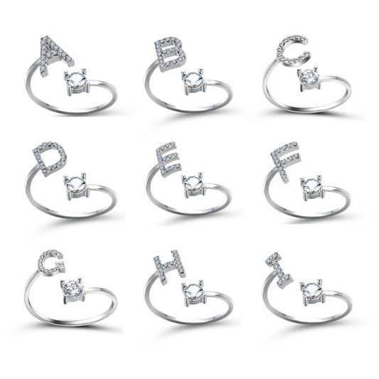 Personalized Diamond Initial Ring