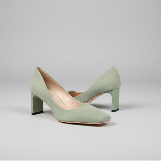 Chic Suede Square Toe Heels by Elizabeth Ainsley