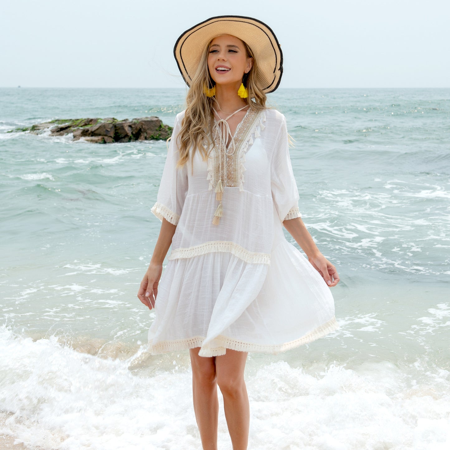 Chic V-Neck Summer Dress Elizabeth Ainsley