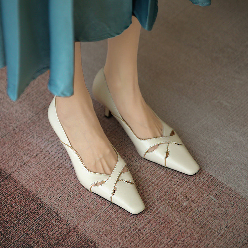 Elegant Leather Heels by Elizabeth Ainsley