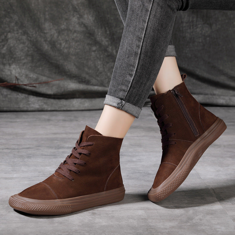 Elizabeth Ainsley Cowhide Casual Shoes - Square Toe Comfort