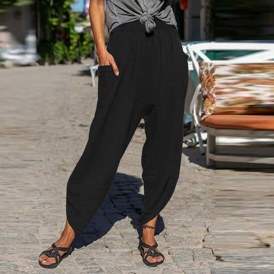 Relaxed Fit Elizabeth Ainsley Cotton Casual Pants