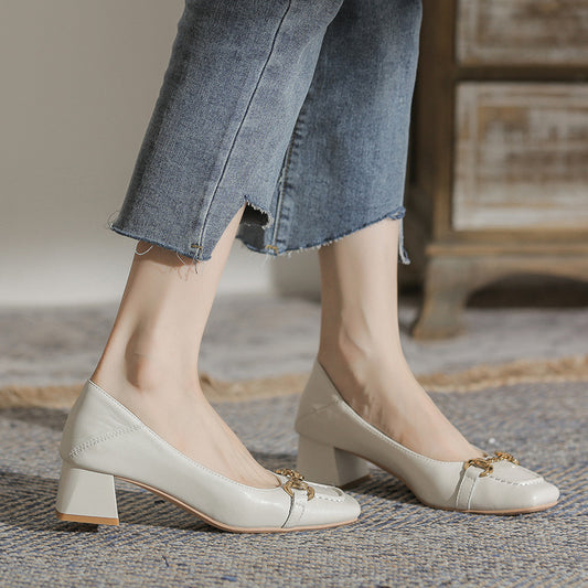 Elegant Square Toe Heels by Elizabeth Ainsley