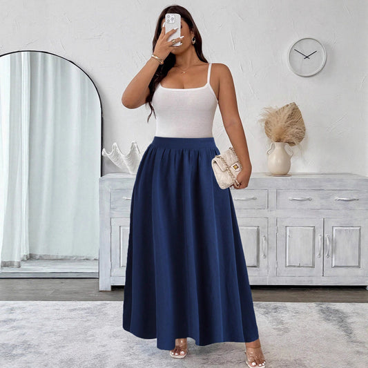 Elegant Navy Flare Skirt by Elizabeth Ainsley