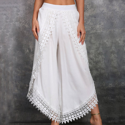 Elegant Wide-Leg Lace Pants by Elizabeth Ainsley