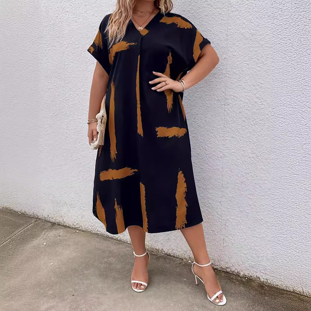 Modern Geometric Elizabeth Ainsley Dolman Maxi Dress