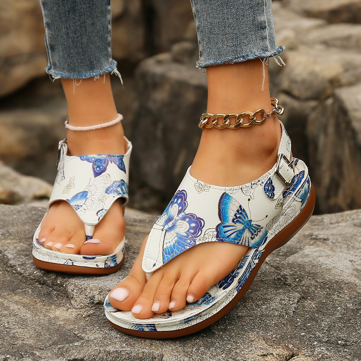 Floral Wedge Sandals by Elizabeth Ainsley