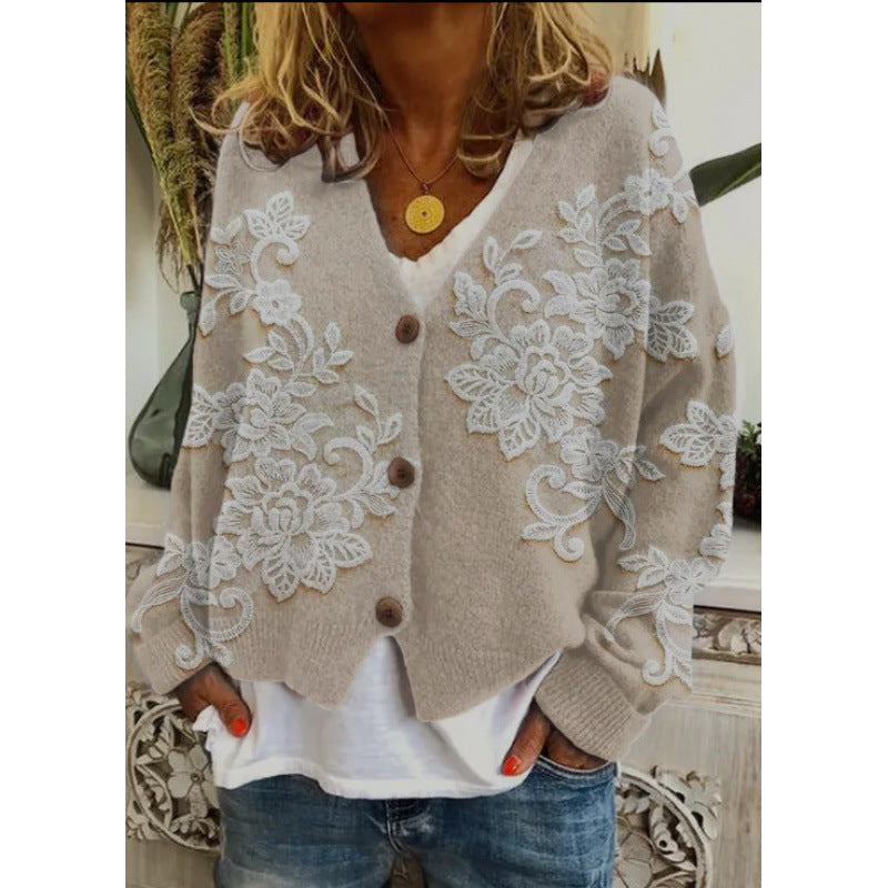 Vibrant Abstract Elizabeth Ainsley Casual Cardigan
