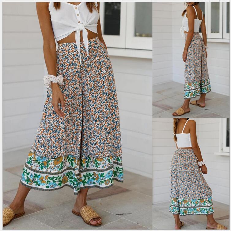 Floral Print Elizabeth Ainsley Straight-Leg Pants