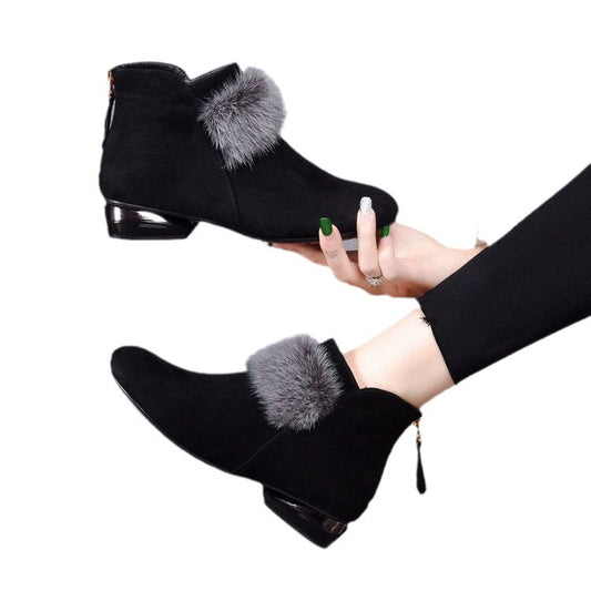 Maarja | Faux-Fur Trim Orthopedic Comfort Ankle Boots