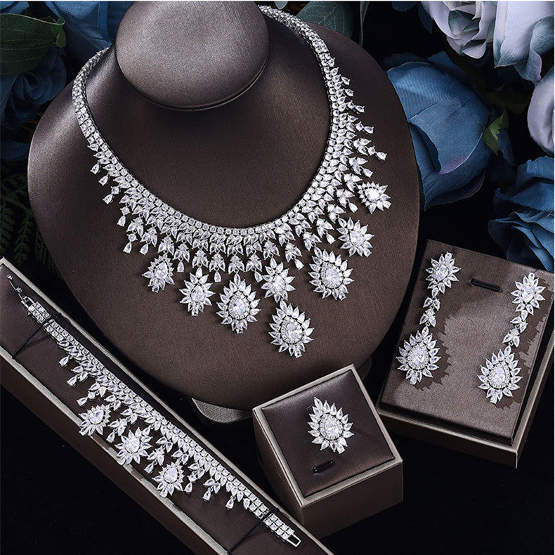 Women’s Vintage Blue Crystal Wedding Jewelry Set
