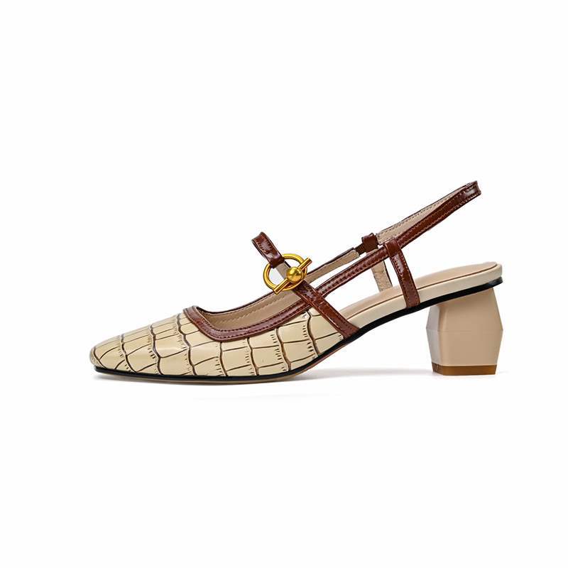 Chic Square Toe Mary Jane Heels by Elizabeth Ainsley