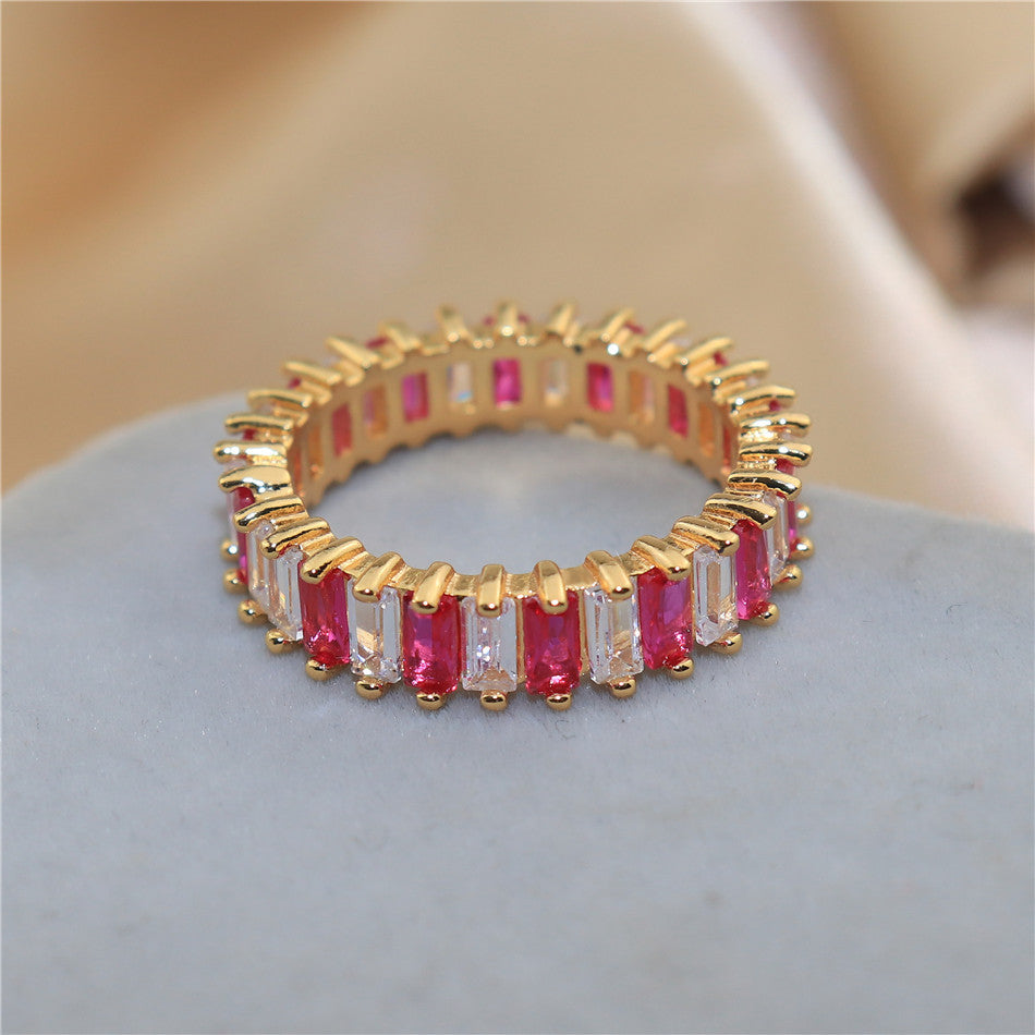 Eternity Band with Multicolor Baguette Crystals