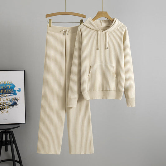 Trendy Hooded Knit Set by Elizabeth Ainsley