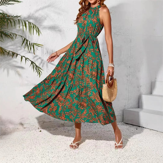 Boho Floral Elizabeth Ainsley Sleeveless Summer Dress