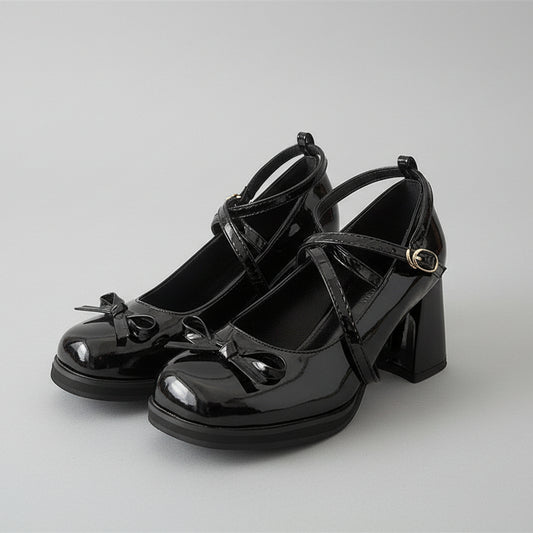Chic Mary Jane Bow Heels by Elizabeth Ainsley