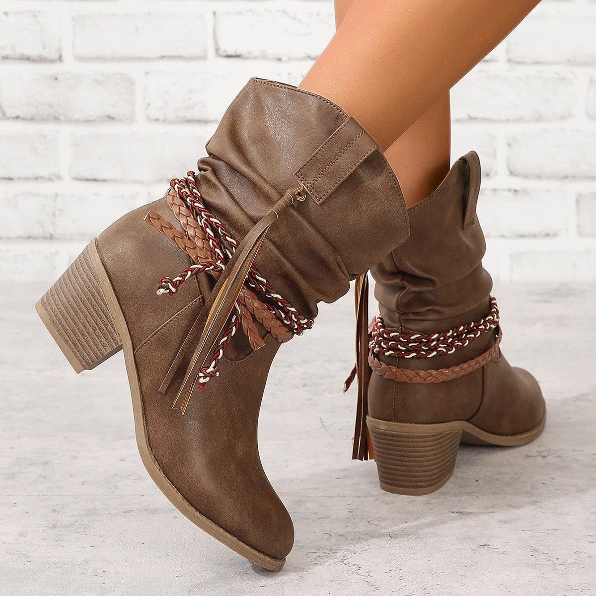 Madonna | Boho Slouch Block-Heel Orthopedic Ankle Boots