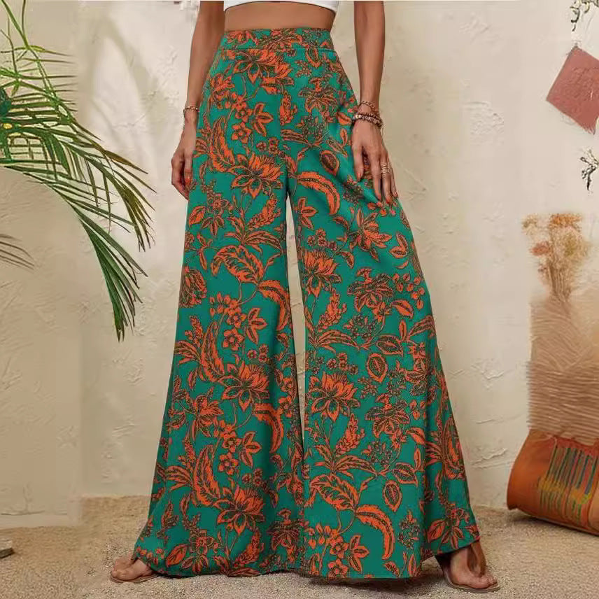 Elegant Floral Wide Leg Pants by Elizabeth Ainsley