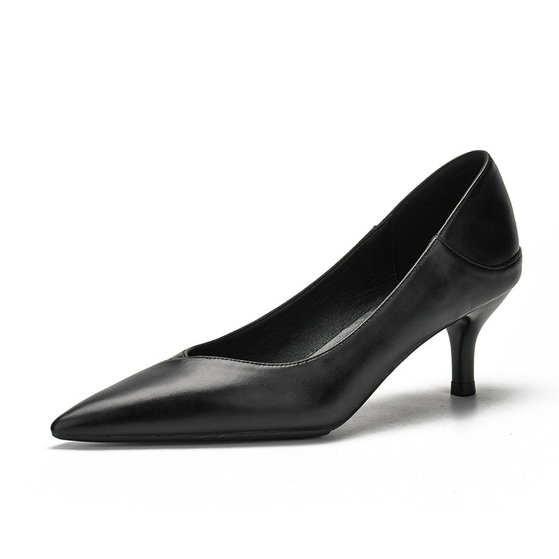 Elegant Black Sheepskin Heels by Elizabeth Ainsley