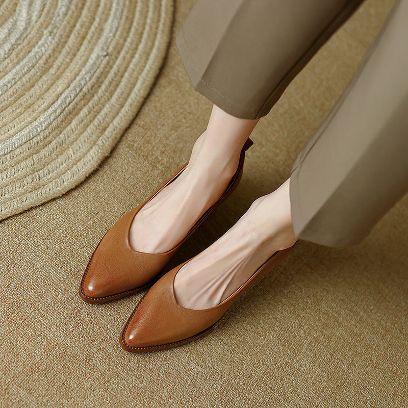 Elegant Sheepskin Low Heels by Elizabeth Ainsley
