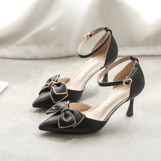 Elegant Bow Stiletto Heels by Elizabeth Ainsley
