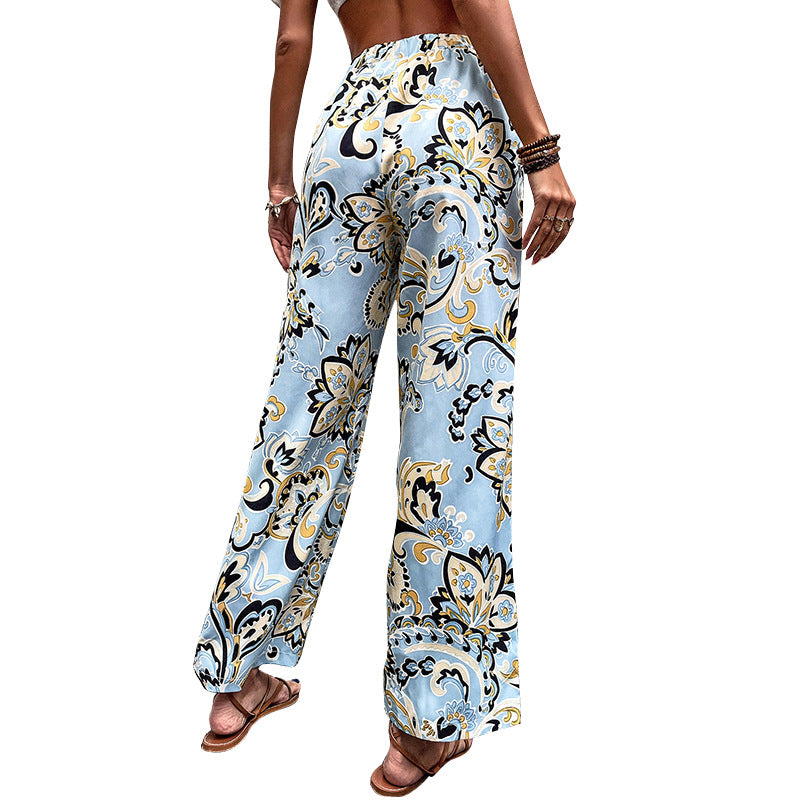 Floral Print Straight-Leg Pants by Elizabeth Ainsley