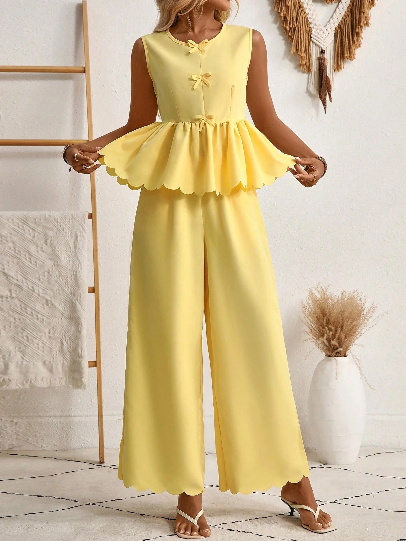 Chic Yellow Elizabeth Ainsley Two Piece Set