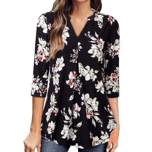 Floral V-Neck Top by Elizabeth Ainsley