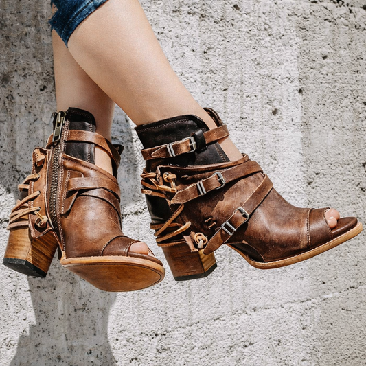 Elizabeth Ainsley Wedge Sandals - Roman Style Comfort