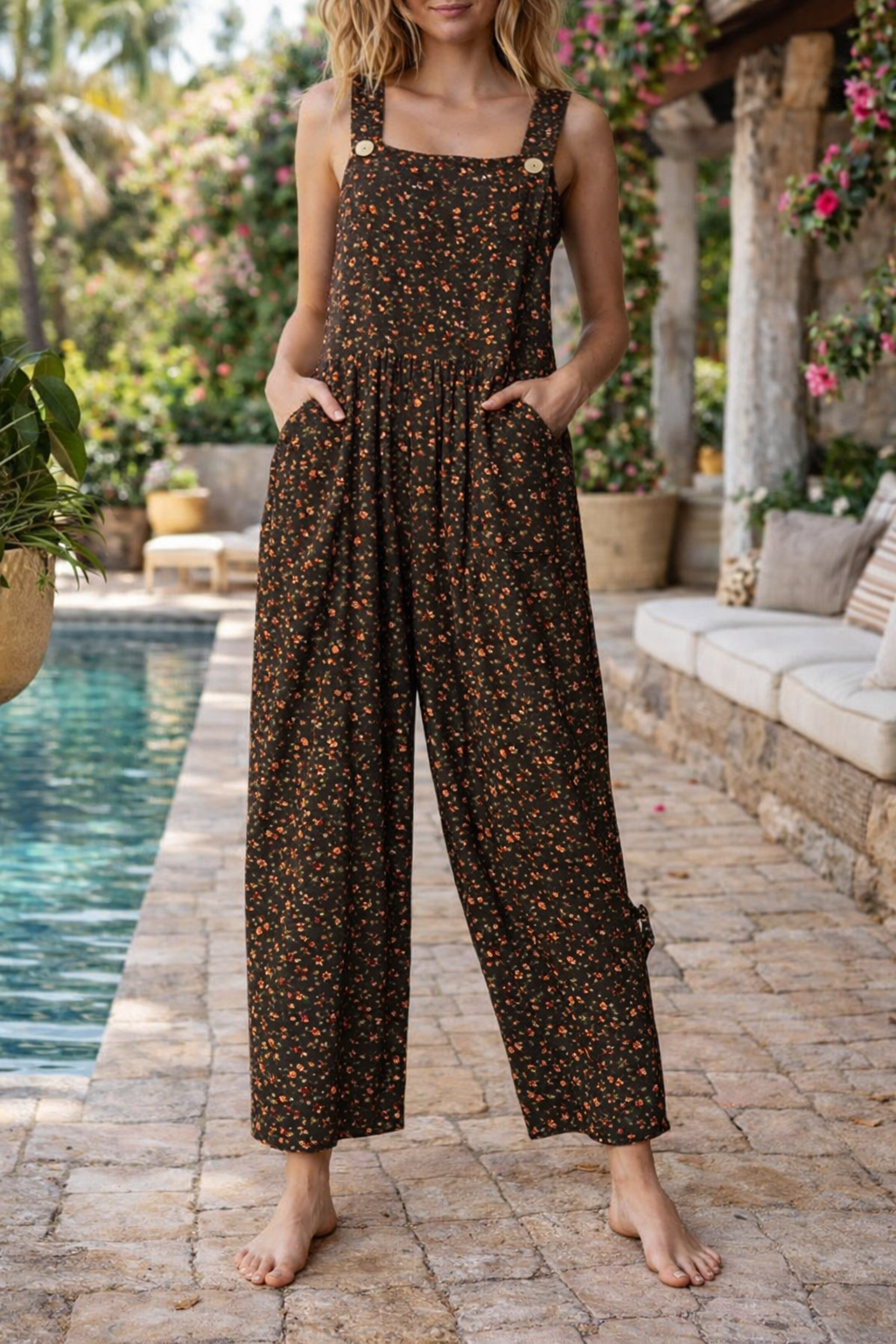 Floral Patchwork Elizabeth Ainsley Suspender Jumpsuit