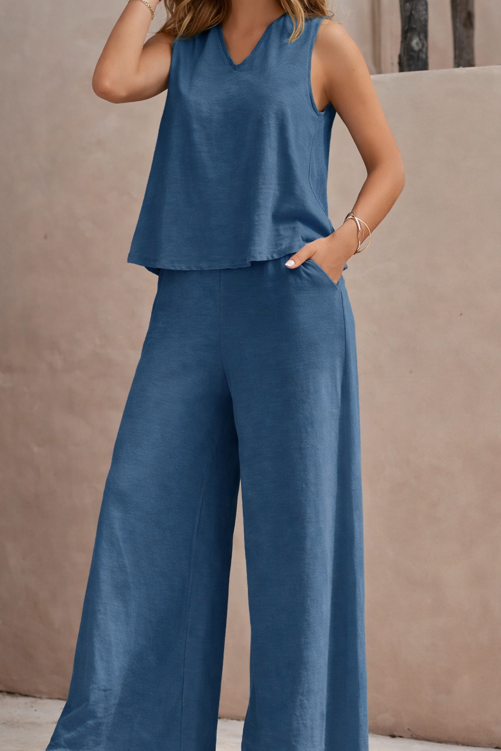 Chic Summer Elizabeth Ainsley Wide Leg Pants Set
