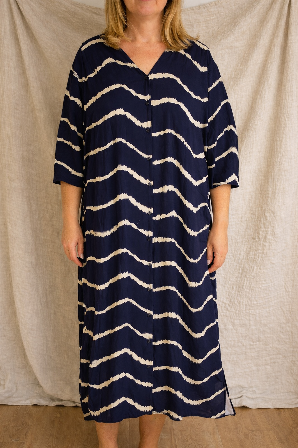 Retro Navy Elizabeth Ainsley Summer Cardigan Dress