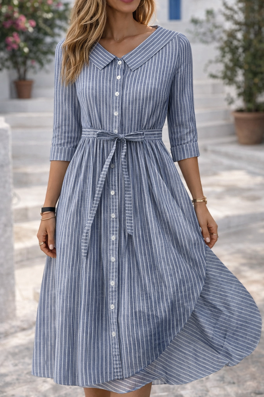 Striped Everyday Shirt Dress Elizabeth Ainsley