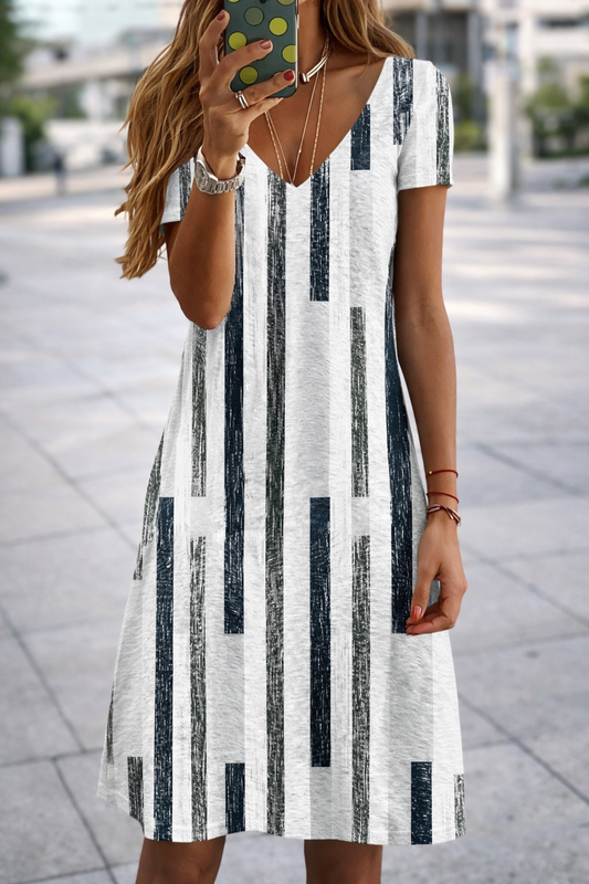 Chic V-Neck Plus Size Dress by Elizabeth Ainsley