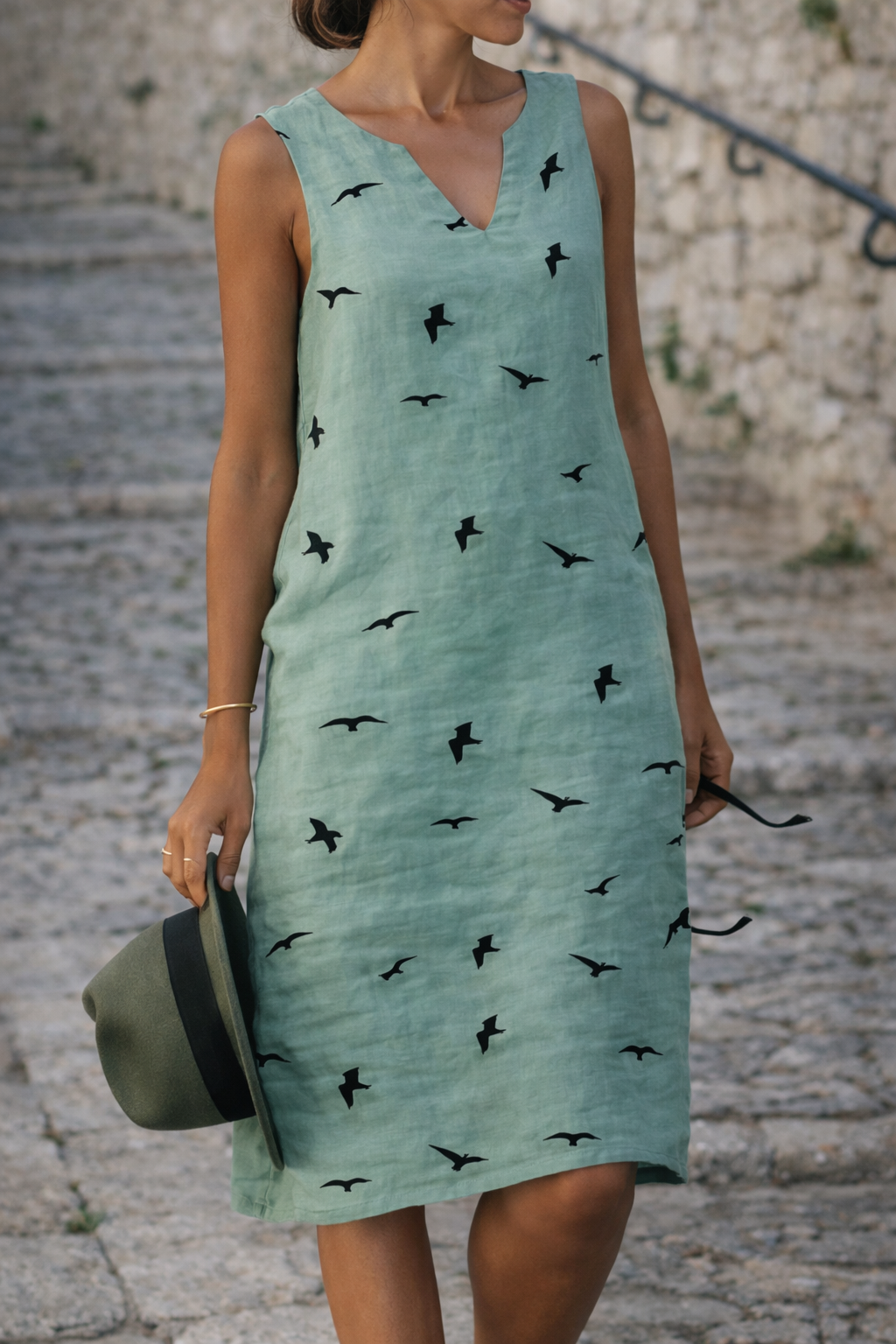 Chic Bird Print Summer Dress by Elizabeth Ainsley